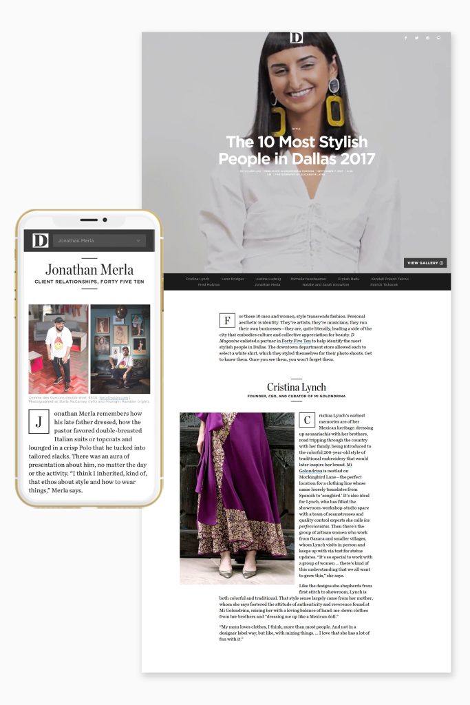 10 Most Stylish online feature displayed on a webpage and on a phone.